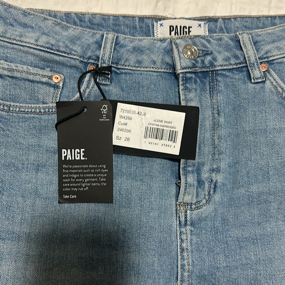 Paige Vintage Distressed Jean Mini Skirt - Picture 2 of 4